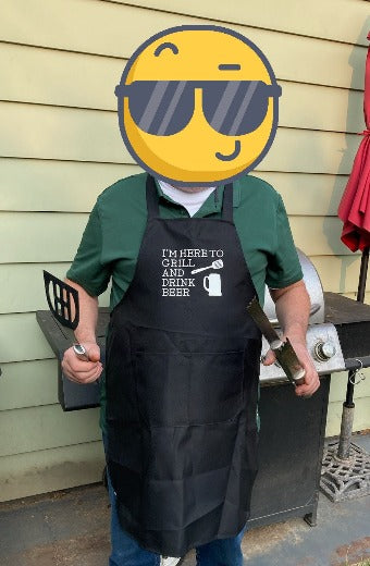 BBQ Apron- Grill and drink beer